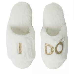 Dearfoams Bride "I Do" Slippers